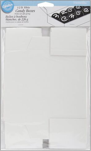 Wilton Candy Boxes, 0.5-Pound, White, 3/Pack, (Pack of 6) in Saudi Arabia