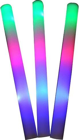 YMCtoys LED Light Up Foam Sticks Three Modes Color Changing Glow Party Supplies for Halloween, Raves, Concert (100 Pack) in Kuwait
