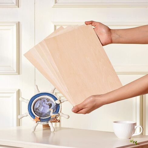 5 قطع أوراق الزيزفون ، أوراق خشب رقائقي رقيقة للحرف اليدوية، 300x200x1.5 مم in Kuwait