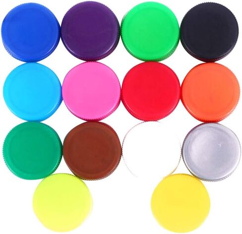 Craft 100pcs Bottle Cap Mixed- Color Plastic Bottle Caps Plastic Bottle Caps Multi Color Easy ID Caps for DIY Craft in Saudi Arabia