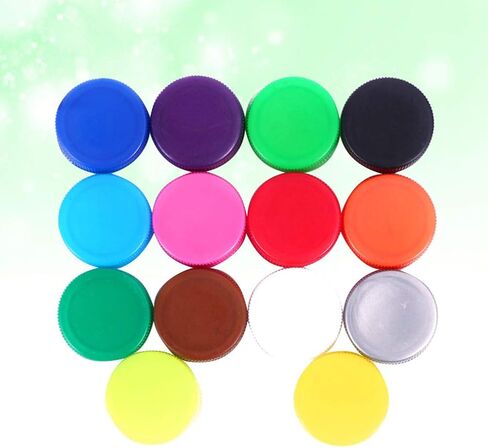 Craft 100pcs Bottle Cap Mixed- Color Plastic Bottle Caps Plastic Bottle Caps Multi Color Easy ID Caps for DIY Craft in Saudi Arabia