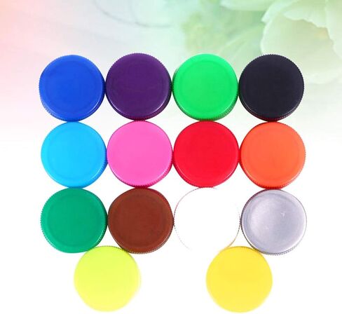 Craft 100pcs Bottle Cap Mixed- Color Plastic Bottle Caps Plastic Bottle Caps Multi Color Easy ID Caps for DIY Craft in Saudi Arabia