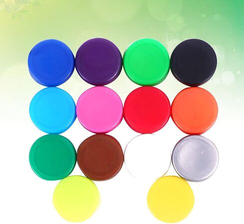 Craft 100pcs Bottle Cap Mixed- Color Plastic Bottle Caps Plastic Bottle Caps Multi Color Easy ID Caps for DIY Craft in Saudi Arabia