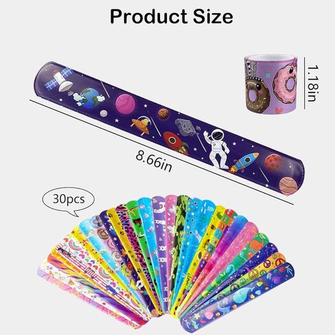 Quaocens 30PCS Slap Bracelets for Kids，Animals, Hearts, Cars, Butterflies and Other patterns of Slap Bracelets，Top Gift for Kids, for Birthday Party, Holiday Party and Classroom Rewards in Kuwait
