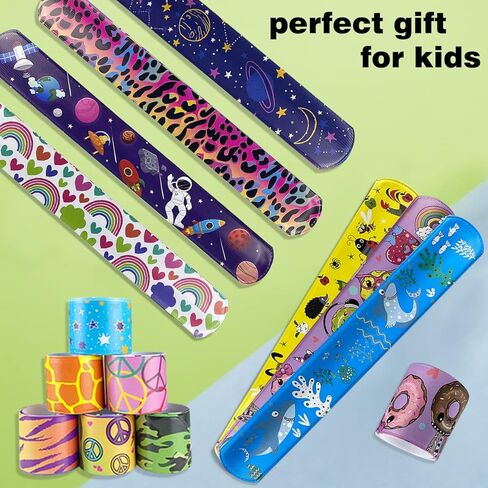 Quaocens 30PCS Slap Bracelets for Kids，Animals, Hearts, Cars, Butterflies and Other patterns of Slap Bracelets，Top Gift for Kids, for Birthday Party, Holiday Party and Classroom Rewards in Kuwait