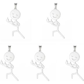 kkjoy 5Pcs Stainless Steel DIY Charms for Jewelry Making and Crafting, Assorted Pendant Mini Charm Craft Supplies Accessories for DIY Bracelet Necklace Earrings(DIY Pendant Charms Series 4)