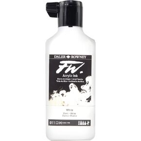 Daler-Rowney FW Acrylic Ink Bottle White - Versatile Acrylic Drawing Ink for Artists and Students - Permanent Calligraphy Ink - Archival Ink for Illustrating and More