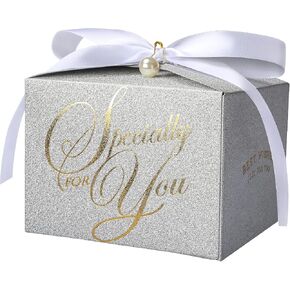 Gift Boxes with Lids 10 PCS 4.7*4.7*3.5 Inch Glitter Full Stars with Ribbon Pearl for Groomsman Proposal Presents Birthday,Christmas, Wedding, Graduation,Small Party Favor,Treats, Candle,Candy Box in Saudi Arabia