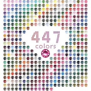 447 لونًا من الأحجار الكريمة لطلاء الألماس، 89400 خرزات ألماس مربعة 5D، للرسم الماسي المفقود وإكسسوارات الفن الكريستالي DIY