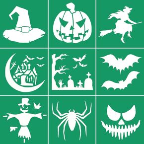 استنسل شاشة حريرية قابل لاعادة الاستخدام، استنسل ذاتي اللصق بنمط الهالوين بطباعة الشاشة الحريرية، استنسل شبكي لنقل معجون الطباشير للقماش والجدران والطلاء الخشبي in Kuwait