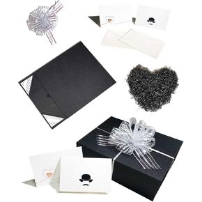 صندوق هدايا كبير لامع أسود لامع مقاس 11 × 8.5 × 3.5 بوصة مع غطاء مغناطيسي، وقوس سحب، وبطاقات وورق مجعد، لهدايا الزفاف، وهدايا مقترحات وصيفات العروس، ورفقاء العريس، والعطلات، وحفلات أعياد الميلاد، والتخرج in Kuwait