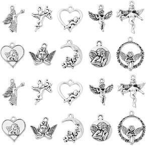 DanLingJewelry 35 قطعة من سبيكة الصليب على الطراز التبتي دلايات متقاطعة من الفضة العتيقة لصنع المجوهرات بنفسك