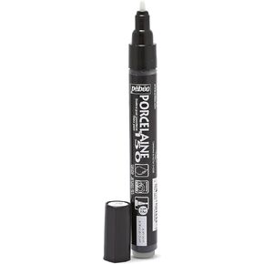 Pebeo Porcelaine 150 Assorted China Paint Bullet Tip Markers-Anthracite Black DIY Arts & Crafts Supplies, Fun for Kids, Heat-Resistant Finish, Microwave & Dishwasher Safe Formula, 1 Count (Pack of 1)