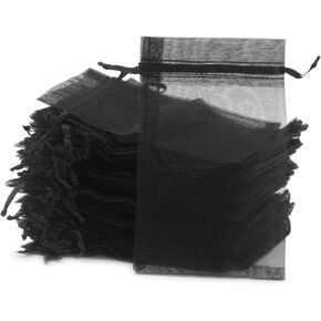 PMLAND 100 Pcs Organza Mesh Drawstring Bags 4 x 6 Inches/10 x 15cm for Jewelry Party Favors Gifts and Presents - Orange