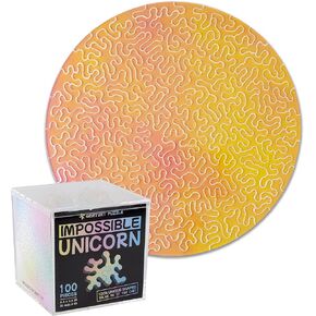 Impossible Unicorn - Round Unique Jigsaw Puzzle - Color Changing Iridescent Acrylic 180 Pieces Challenge Game for Adults Gift DIY by GEMTURT (100 Pieces) in Saudi Arabia