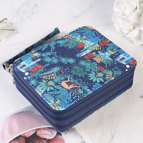 مقلمة شولانر 72 فتحة ملونة مع سحاب إغلاق منظم قلم أكسفورد لأقلام الألوان المائية بريزماكولور وأقلام الرصاص الملونة كرايولا أو أقلام ماركو القرد in Kuwait