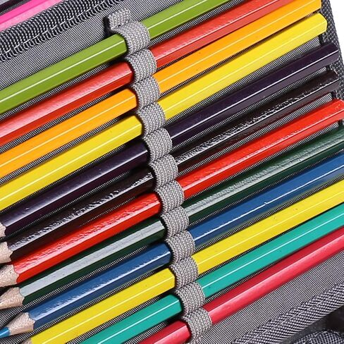 مقلمة شولانر 72 فتحة ملونة مع سحاب إغلاق منظم قلم أكسفورد لأقلام الألوان المائية بريزماكولور وأقلام الرصاص الملونة كرايولا أو أقلام ماركو القرد in Kuwait