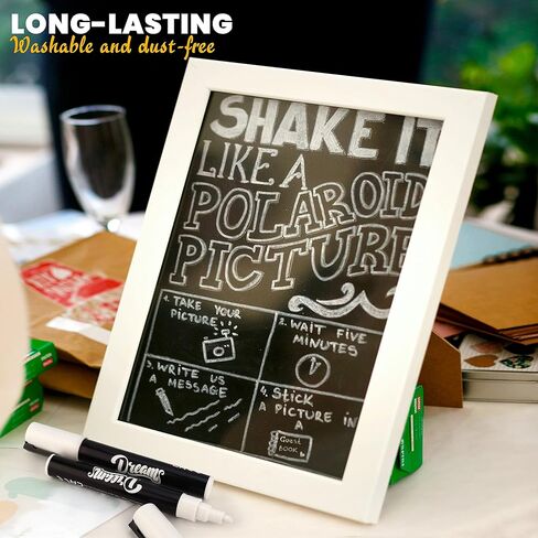 The Glowhouse Premium White Chalk Markers Liquid Chalk Pens 6mm Washable Window Markers Set of 8 Pens Reversible Nibs in Kuwait