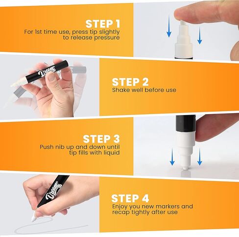 The Glowhouse Premium White Chalk Markers Liquid Chalk Pens 6mm Washable Window Markers Set of 8 Pens Reversible Nibs in Kuwait