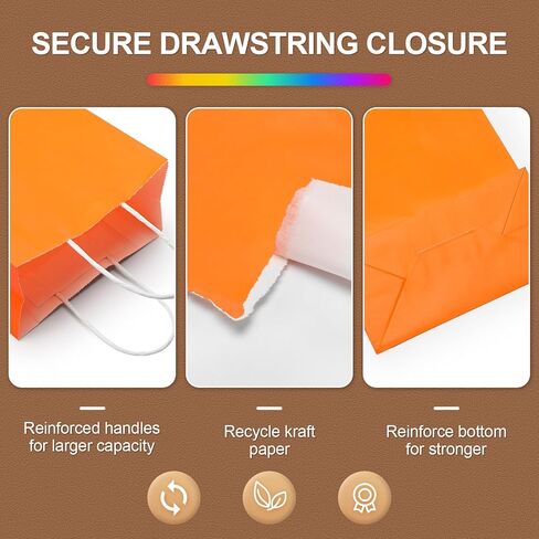 Carnation 32 Packs Christmas Gift Bags with Tissues，8 Colors Party Favor Gift Bags with Handles, Rainbow Gift Bags for Wedding, Birthday, Christmas, Party Supplies and Gifts(Small Size) in Kuwait