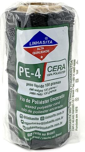 خيط مكرمية اسود 1 ملم من لينهاسيتا مصنوع في البرازيل PE-4/100G TEX 595 COR PTO 168 متر in Kuwait