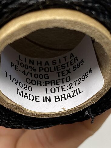 خيط مكرمية اسود 1 ملم من لينهاسيتا مصنوع في البرازيل PE-4/100G TEX 595 COR PTO 168 متر in Kuwait