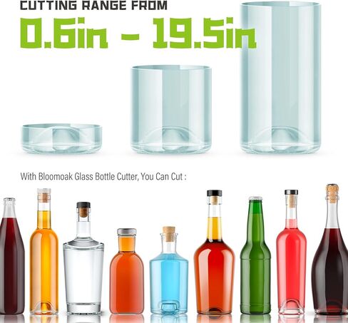 اداة تقطيع الزجاجات الاحترافية من بلومواك، اداة تقطيع زجاجات مطورة 2021 ومجموعة ادوات تقطيع الزجاج، مجموعة ادوات يدوية مع ملحقات لقطع النبيذ والويسكي والبيرة والشمبانيا وبرطمانات ماسون والزجاجات in Kuwait