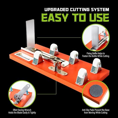 اداة تقطيع الزجاجات الاحترافية من بلومواك، اداة تقطيع زجاجات مطورة 2021 ومجموعة ادوات تقطيع الزجاج، مجموعة ادوات يدوية مع ملحقات لقطع النبيذ والويسكي والبيرة والشمبانيا وبرطمانات ماسون والزجاجات in Kuwait