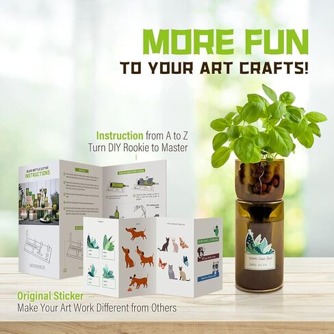 اداة تقطيع الزجاجات الاحترافية من بلومواك، اداة تقطيع زجاجات مطورة 2021 ومجموعة ادوات تقطيع الزجاج، مجموعة ادوات يدوية مع ملحقات لقطع النبيذ والويسكي والبيرة والشمبانيا وبرطمانات ماسون والزجاجات in Kuwait