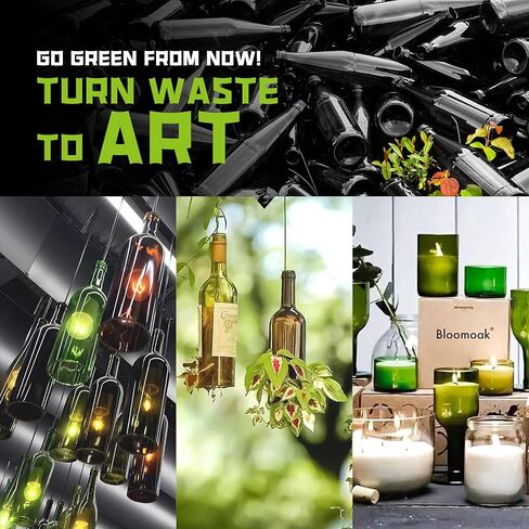 اداة تقطيع الزجاجات الاحترافية من بلومواك، اداة تقطيع زجاجات مطورة 2021 ومجموعة ادوات تقطيع الزجاج، مجموعة ادوات يدوية مع ملحقات لقطع النبيذ والويسكي والبيرة والشمبانيا وبرطمانات ماسون والزجاجات in Kuwait