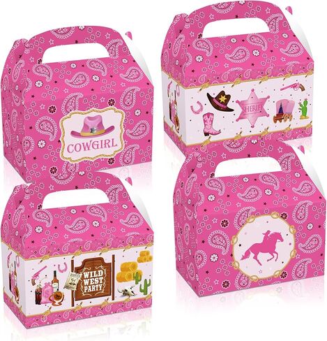 aoldhyy 12packs راعية البقر الغربية هدية صناديق، الغرب المتوحش حزب جودي الحلوى علاج صناديق لراعية البقر الغربية عيد ميلاد حزب استحمام الطفل لوازم الحفلات in Kuwait
