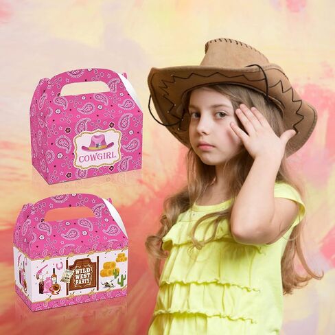 aoldhyy 12packs راعية البقر الغربية هدية صناديق، الغرب المتوحش حزب جودي الحلوى علاج صناديق لراعية البقر الغربية عيد ميلاد حزب استحمام الطفل لوازم الحفلات in Kuwait