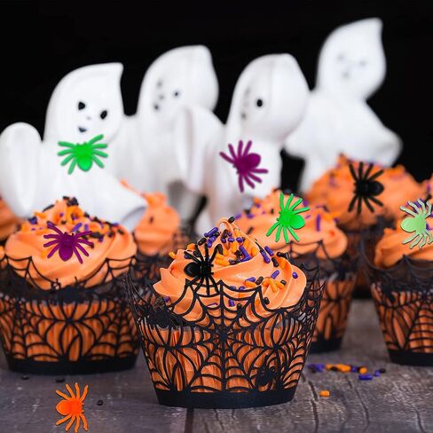 600 قطعة من ترونيسترو العناكب البلاستيكية للهالوين، العناكب الصناعية الواقعية مضيئة العناكب لعبة مقنك واقعية لمستلزمات ديكور الهالوين، 5 ألوان in Kuwait