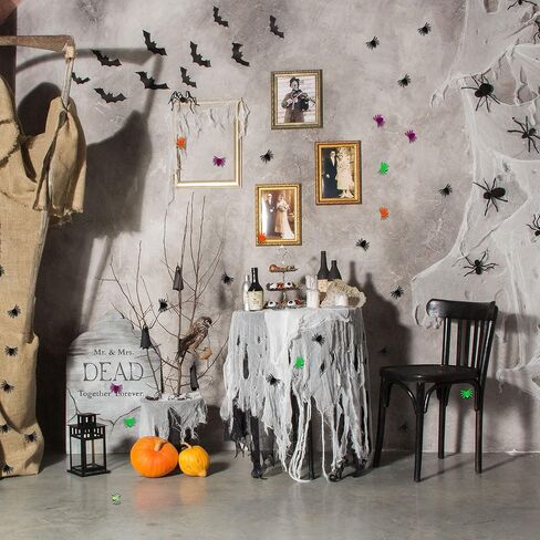 600 قطعة من ترونيسترو العناكب البلاستيكية للهالوين، العناكب الصناعية الواقعية مضيئة العناكب لعبة مقنك واقعية لمستلزمات ديكور الهالوين، 5 ألوان in Kuwait