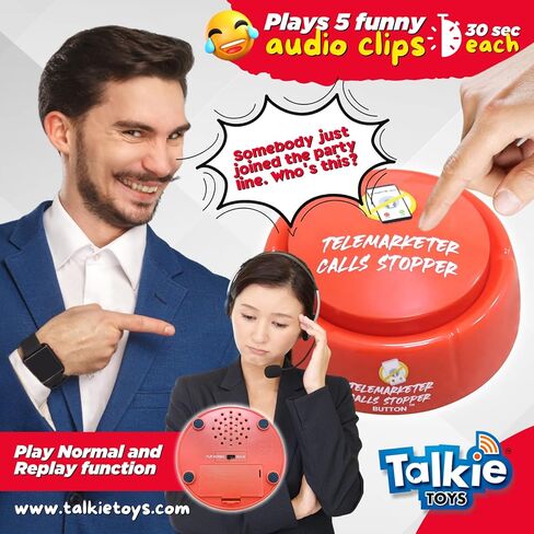 Talkie Toys Products Telemarketer Calls Stopper Button - Plays 5 Hilarious 30 Second Audio Clips in Kuwait