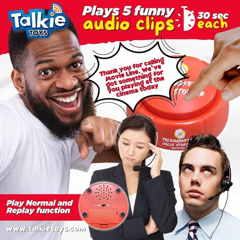 Talkie Toys Products Telemarketer Calls Stopper Button - Plays 5 Hilarious 30 Second Audio Clips in Kuwait