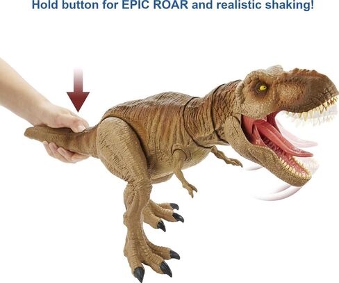 Mattel Jurassic World Epic Roarin’ Tyrannosaurus T Rex Large Action Figure, Primal Attack Feature & Sound, Realistic Shaking in Saudi Arabia