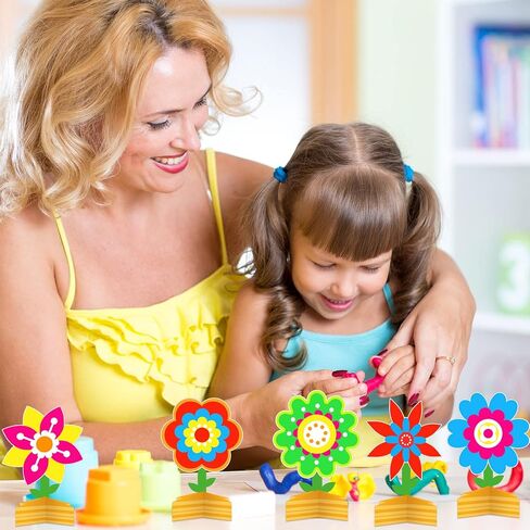 24 حزمة من مجموعات الزهور الحرفية للأطفال وقت الربيع زهرة DIY مجموعة فنية فنية للمنزل ما قبل المدرسة الفصول الدراسية أنشطة الألعاب ديكورات حفلات عيد الفصح الربيعية in Kuwait