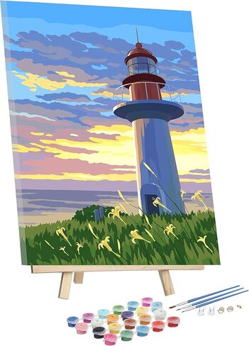 دي واي دي جوي مجموعة رسم بالارقام للبالغين والاطفال، مجموعة طلاء اكريليك ذاتية الصنع - لايف هاوس in Kuwait