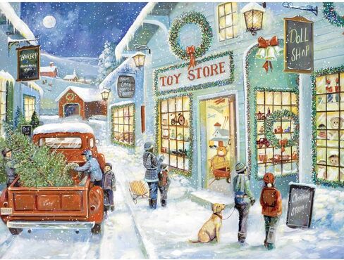 Bits and Pieces - 500 Piece Jigsaw Puzzle for Adults 18" x 24"  - The Town Toy Store - 500 pc Jigsaw by Artist Ruane Manning in Saudi Arabia