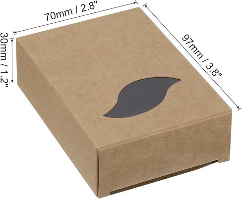 PATIKIL 4"x3"x1" Paper Soap Box with Window, 30 Pack Homemade Soap Boxes Leaf Presents Packaging Boxes for Birthday Christmas DIY Craft, White in Saudi Arabia