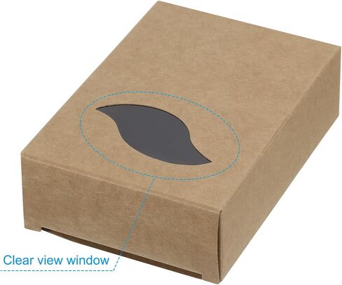 PATIKIL 4"x3"x1" Paper Soap Box with Window, 30 Pack Homemade Soap Boxes Leaf Presents Packaging Boxes for Birthday Christmas DIY Craft, White in Saudi Arabia