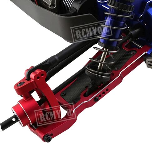 كتلة العجلات المصنوعة من سبيكة RCMYou RC وكتل التوجيه وحاملات المحور الخلفي ترقيات الجزء لـ 1/8 Sledge 4WD، تقفز لشاحنة Sledge 4WD Monster Truck #95076-4، استبدل #9537، #9532، #9552، أحمر in Kuwait