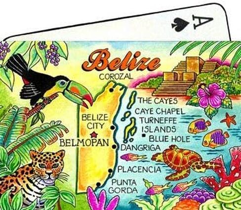 World By Shotglass Belize Central America Map Collectible Souvenir Playing Cards in Saudi Arabia