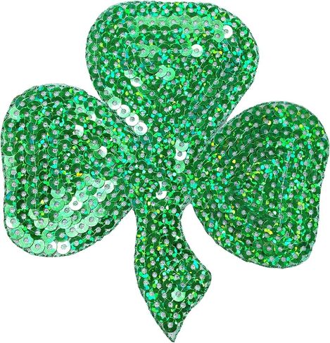 (4 Inch) XL - Sequin - Shamrock/Clover - Irish - Embroidered Iron on Patch in Saudi Arabia