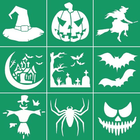 استنسل شاشة حريرية قابل لاعادة الاستخدام، استنسل ذاتي اللصق بنمط الهالوين بطباعة الشاشة الحريرية، استنسل شبكي لنقل معجون الطباشير للقماش والجدران والطلاء الخشبي in Kuwait