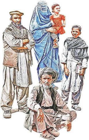 ميني ارت 38034 1/35 ملحقات بلاستيكية مدنية افغانية 5 مجسمات in Kuwait