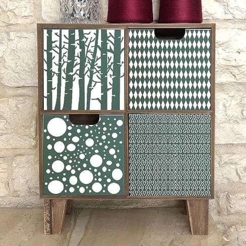 14 قطعة من استنسل الوسائط الهندسية والتكعيبية المختلطة من ار اتش كيو كيو - اصنع انماطا مذهلة للحرف اليدوية والرسم ودفتر القصاصات وغيرها (6 × 6 انش) in Kuwait