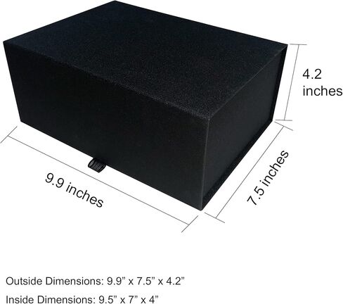 صندوق هدايا كبير لامع أسود لامع مقاس 11 × 8.5 × 3.5 بوصة مع غطاء مغناطيسي، وقوس سحب، وبطاقات وورق مجعد، لهدايا الزفاف، وهدايا مقترحات وصيفات العروس، ورفقاء العريس، والعطلات، وحفلات أعياد الميلاد، والتخرج in Kuwait