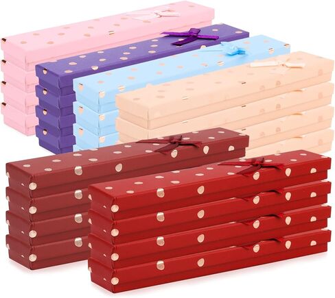 صندوق هدايا من الورق المقوى المبطن بالاسفنج من 24 قطعة من وكاف، صندوق تغليف هدايا مناسب لعيد الحب وعيد ميلاد الفتيات، 7.8 × 1.5 × 0.8 انش in Kuwait